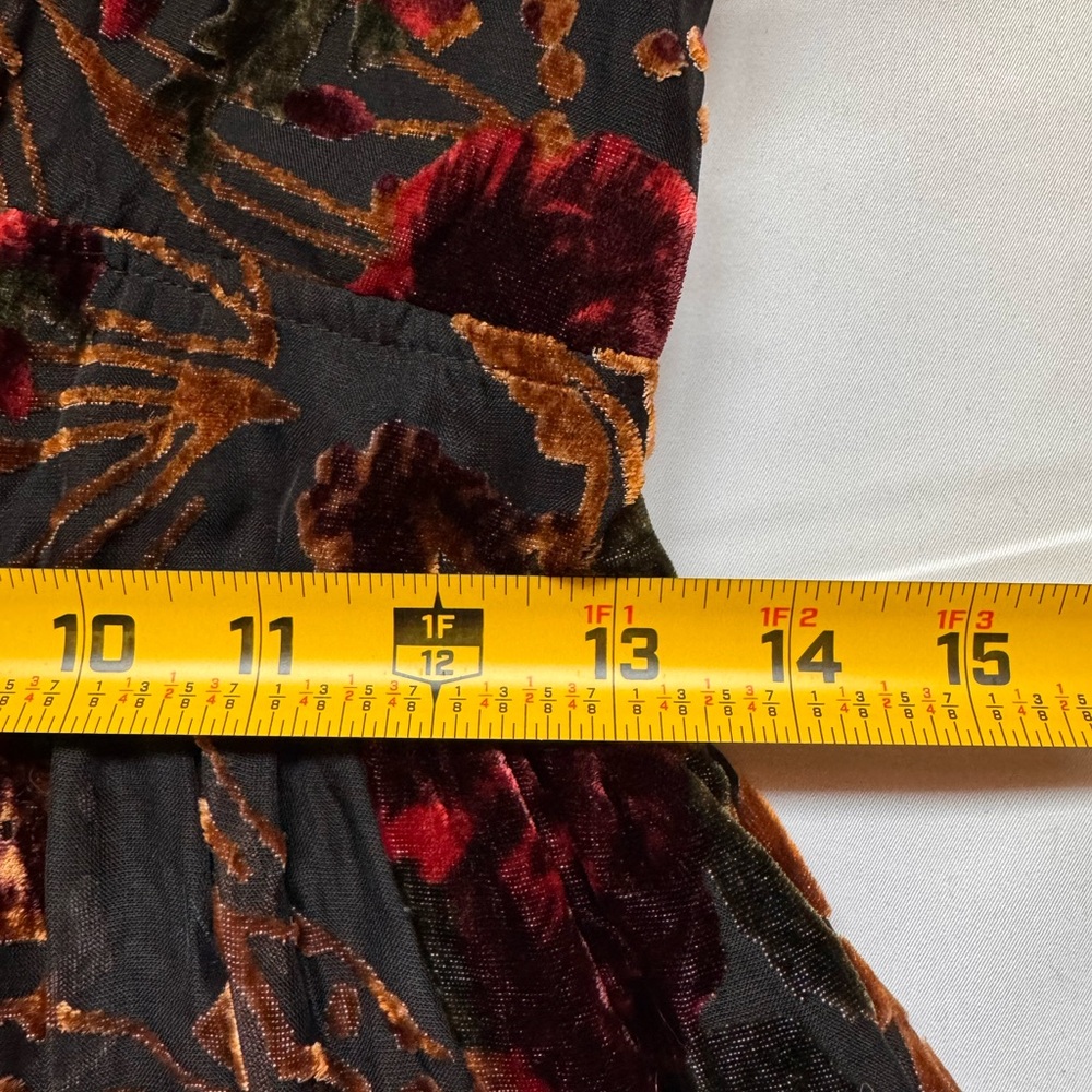 Baltic Born Women Maxi Dress SMALL Velvet Burnout Milkmaid Renaissance Smocked - Picture 15 of 16
